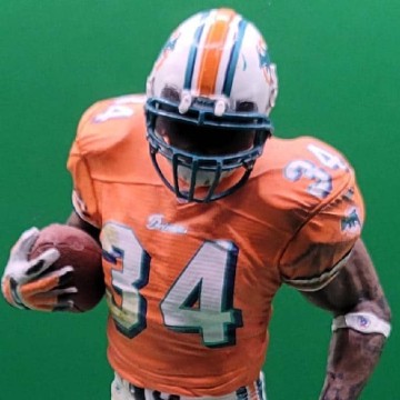 Ricky Williams NFL 10 orange jersey / aqua mask - DRJ West Texas